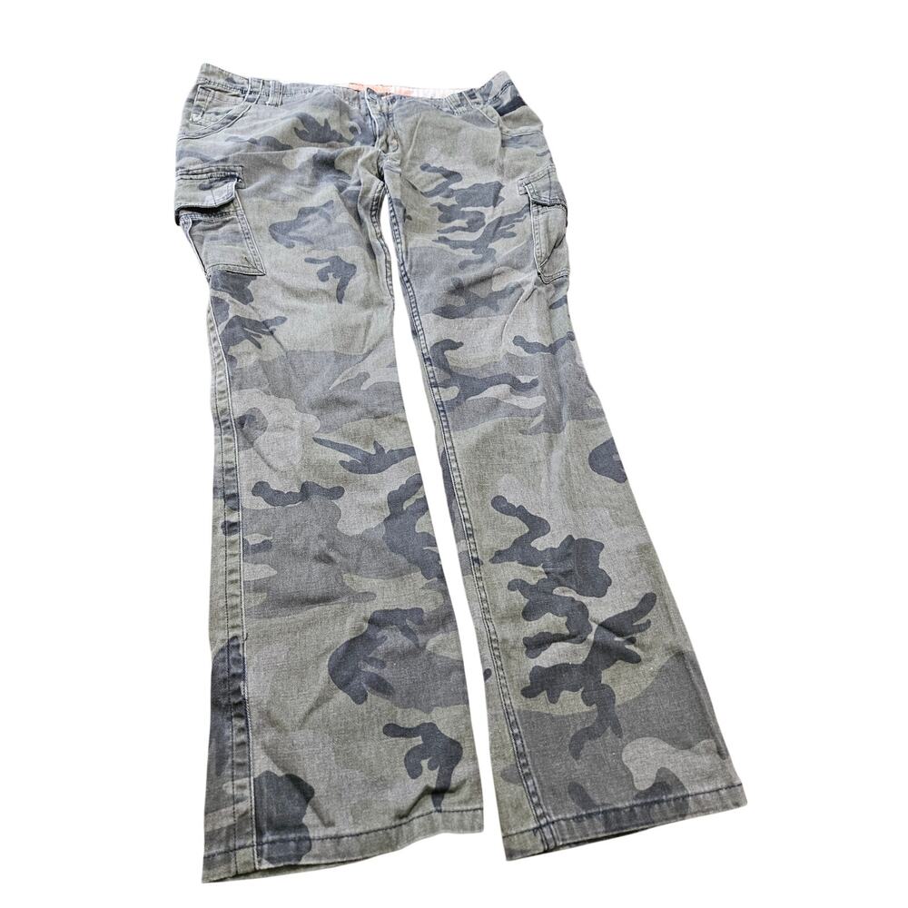 Fresh Brand Camo Cargo Pants Mens 40 Green Camouflage Military Y2K